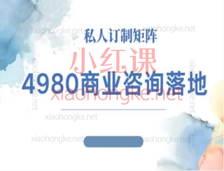 980商业咨询师落地课:从0到1打造吸金个人IP,实现闭环变现