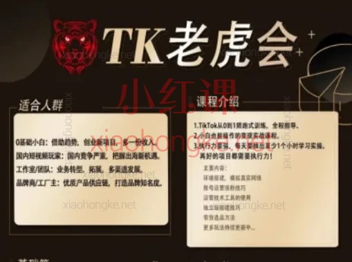 🔥 TK老虎会|0基础玩赚TikTok,快速起号+带货变现!