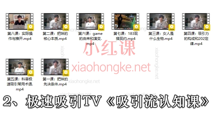 2025极速吸引TV课程Elon6套情感课程|从搭讪到私密关系全流程掌握|小白逆袭高段位玩家!