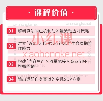 张萌小红书训练营高阶班：9步实现从内容账号到盈利系统的跃迁