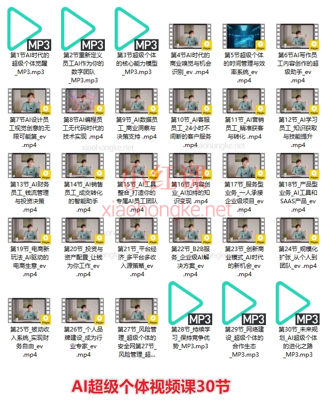 🌟【严伯钧AI超级个体】30堂视频课+30节基础认知!普通人也能驾驭AI,打造24小时赚钱系统!