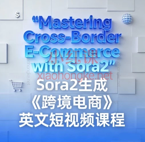Sora2生成《跨境电商》英文短视频🚀 一套系统化英文短视频课程来了，帮你攻克环境部署与账号管理难题！