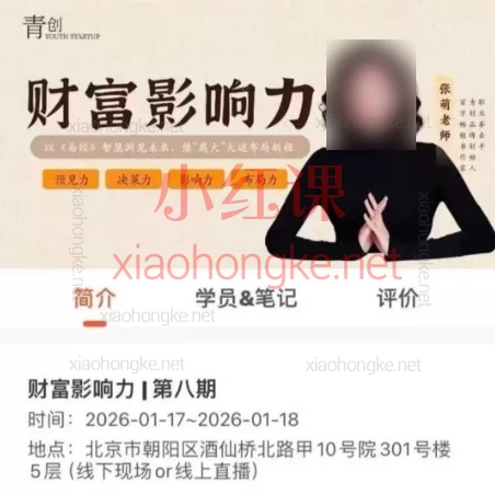 2026张萌财富影响力第八期:预见力、决策力、影响力、布局力|搞钱先搞脑2026财富影响力开年第一课干货剧透!