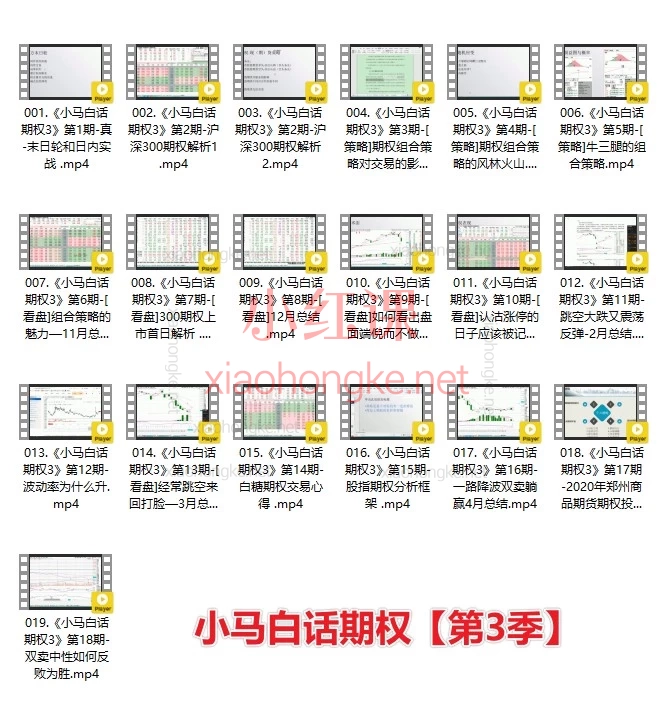 从期权新手到实战高手！小马白话期权1-4季，带你玩转期权交易！