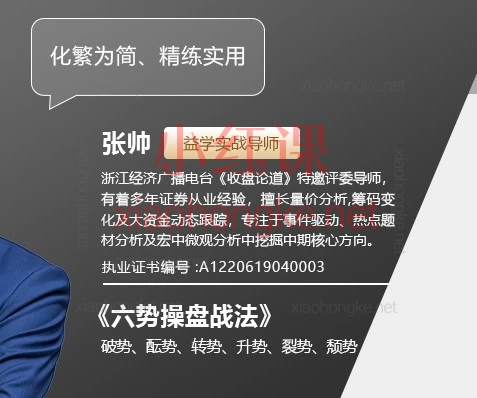 实盘带练！2026张帅《六势操盘》年度大课+盘后解盘全收录，小白也能看懂趋势！