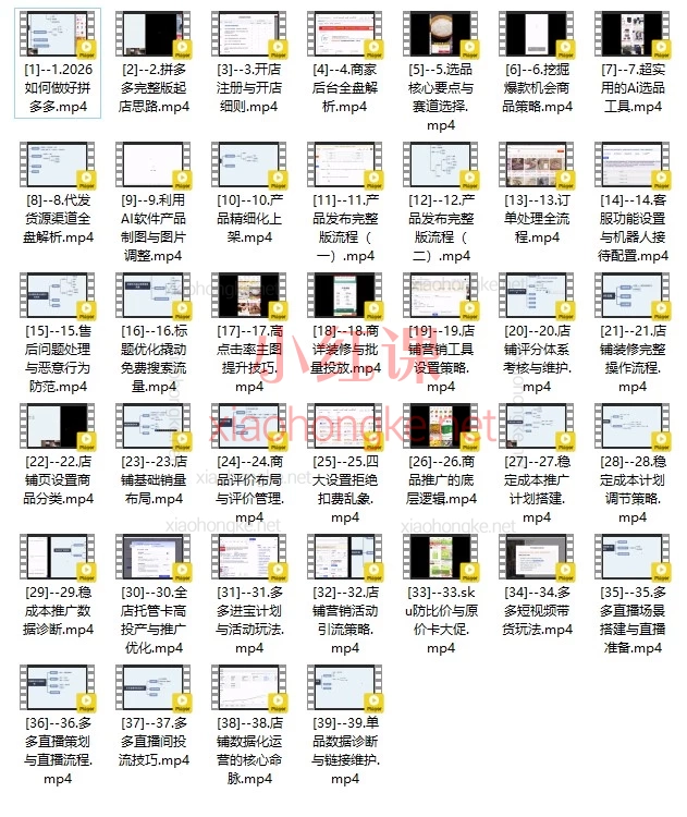 2026仙道电商拼多多零基础开店｜全套实战运营课小白直接照搬