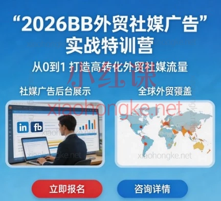 2026B2B外贸社媒广告实战特训营|FB/INS社媒投放从0到1