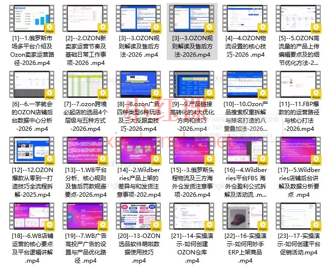 26年千鸟跨境新课!OZON+WB双平台保姆级陪跑,小白闭眼冲