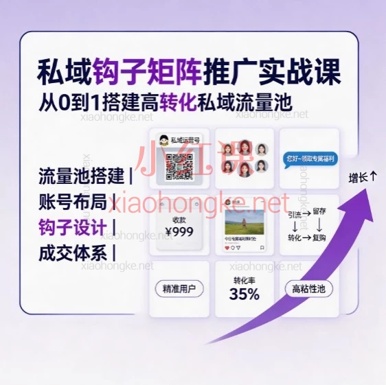 从0搭建到AI自动成交:私域流量钩子矩阵实操手册(45节精讲)