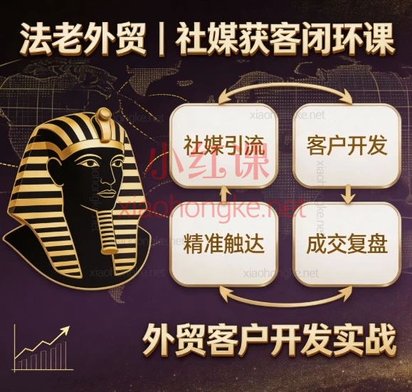 外贸人别瞎忙!法老社媒闭环课,从0到1搞定FB+TikTok询盘