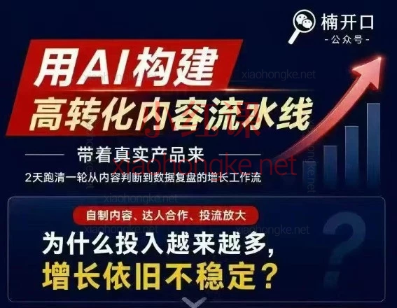 楠开口《AI赋能高转化内容流水线》杭州场|2天线下课