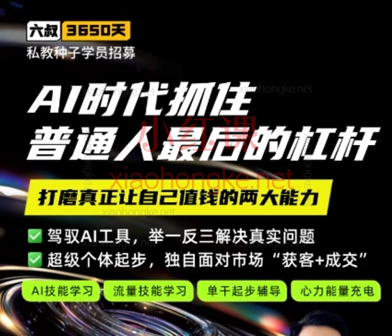 2026年AI搞钱必看六叔94节AI实战课|从提示词到本地部署