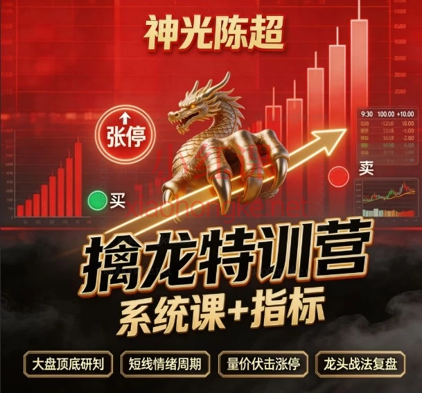 神光陈超《擒龙特训营》系统课(含指标工具包)课程简介:15 节主课 + 12 套指标 + 全年陪伴复盘