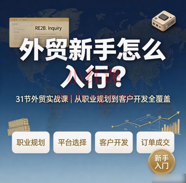外贸新手怎么入行?31节外贸业务实战课:从选行业选公司到客户开发全流程