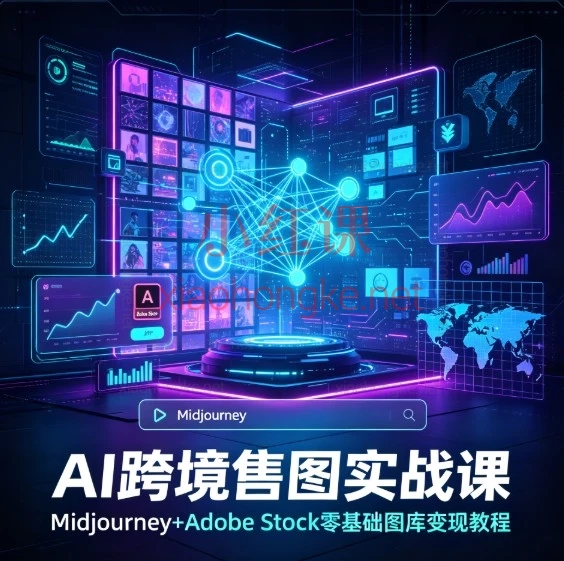 AI跨境售图实战课:Midjourney+Adobe Stock 海外图库变现教程