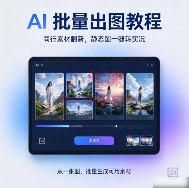 AI批量出图教程:同行素材翻新,静态图一键转实况
