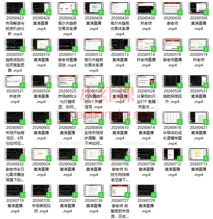 马萧逍遥体系+黄涛高阶｜2025.8-2026.7股票直播回放合集