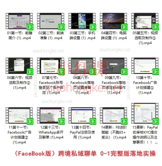 0基础做海外私域聊单:Facebook/TikTok/Instagram环境+广告+WhatsApp清单