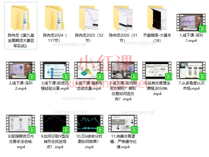 陈向忠2024-2026期货复盘视频合集|日内短线+分时图体系