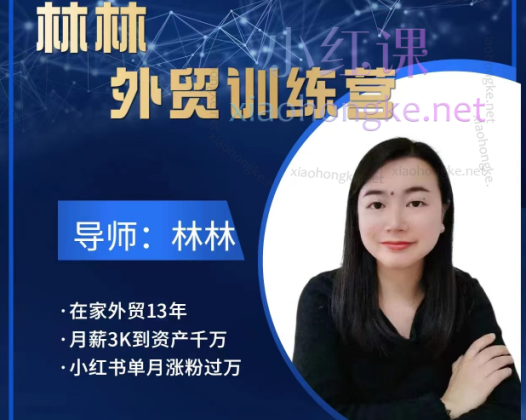 林林外贸陪跑营第十、十一期，从产品定位到外贸全流程掌握及小红书自媒体变现