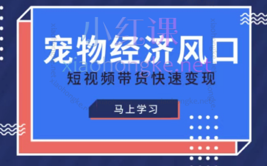 宠物赛道快速变现精品课，从起号到带货解锁流量、选品、拍摄剪辑等全方位变现技巧精品课