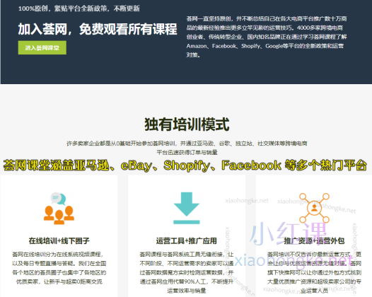 荟网课堂涵盖亚马逊、eBay、Shopify、Facebook以及独立站等多个热门平台