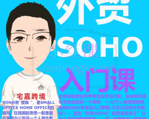 宅嘉跨境外贸SOHO入门课程学习零基础工作电商线上国际贸易全流程